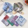 Cashew Cotton Linen Print Scarves Floral Square Handkerchief All-match Printed Silk Scarf  Vacation