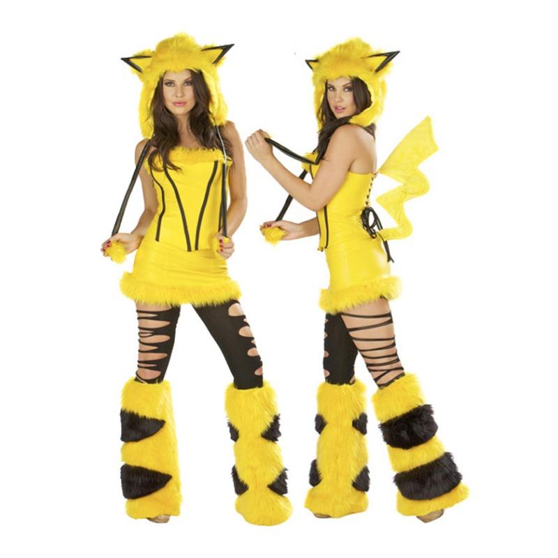 Cosplay Halloween Party Costume, Leopard Print Wolf with Big Tail, Game Costume, Catwoman Role-playing Uniform