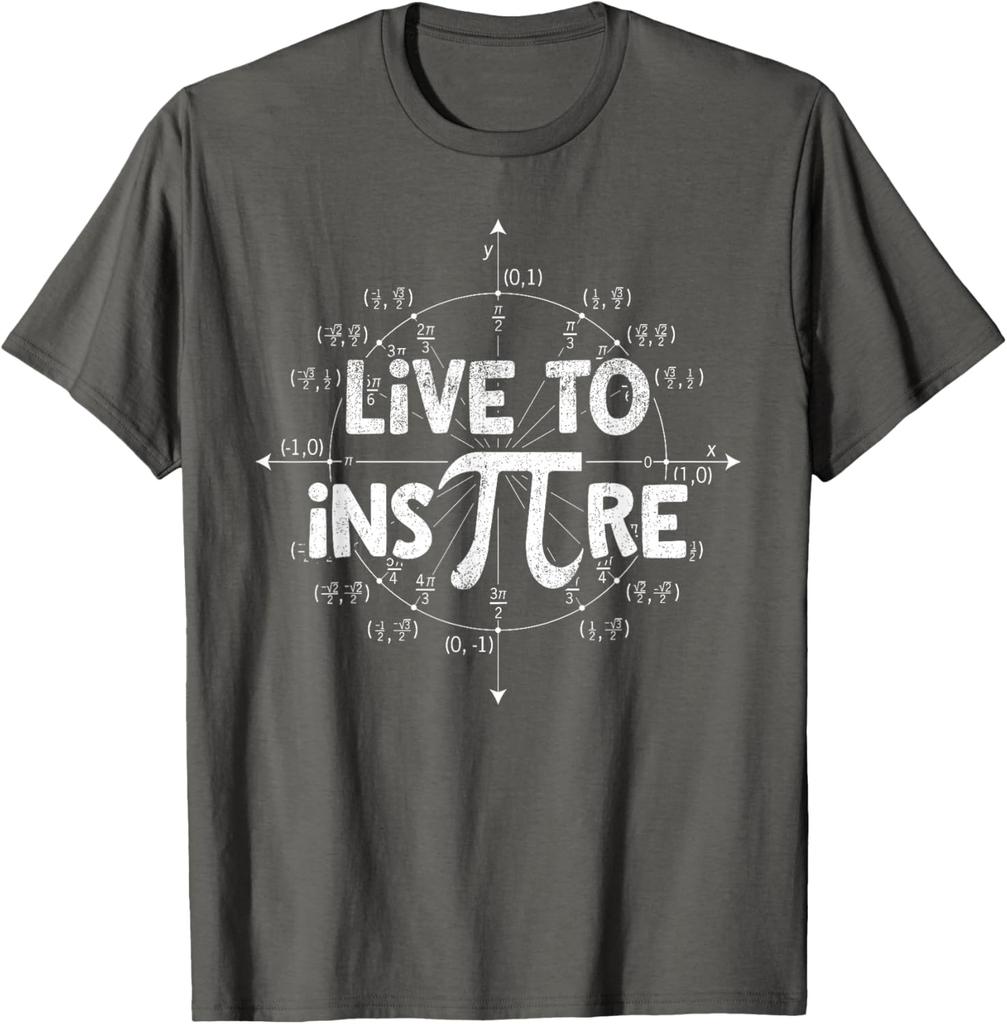 Live to Inspire Pi Symbol Math Teacher Graphic T-Shirt Unisex Casual Short Sleeve Tee