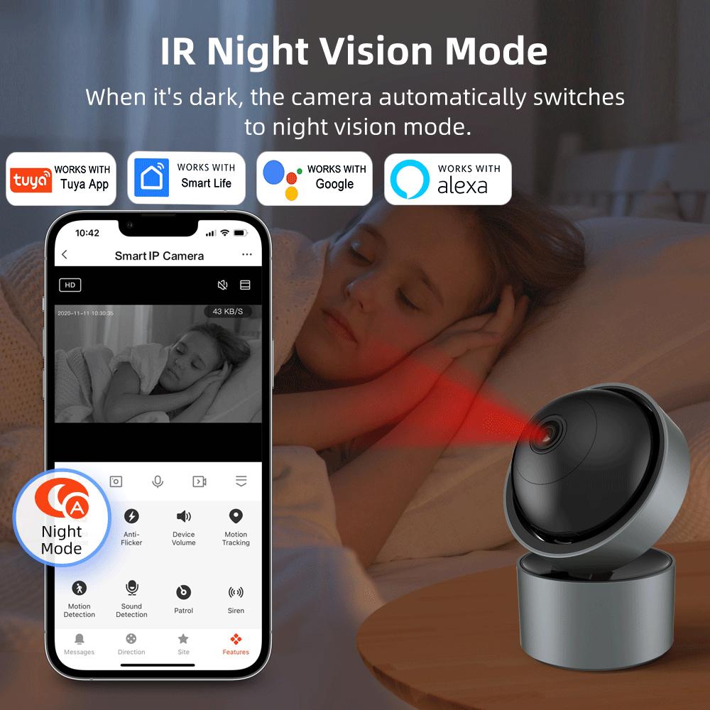 5MP 5G Wifi Tuya Smart Home Vnitřní Dohledová Kamera Bezdrátový IP Bezpečnostní Monitor AI Detekce Osob Automatické Sledování