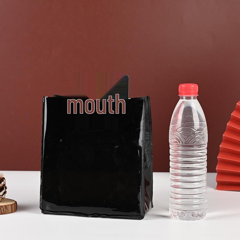 

Stylish Black PVC Jelly Tote Bag with Round Handle Large; 25*15*28 cm