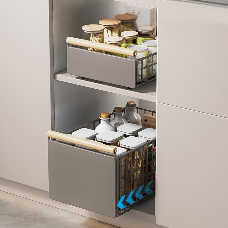 Retractable Kitchen Cabinet Organizers Easy Installation Adjustable Retractable Storage Rack Maximizes Space Under Sink For Utensils