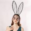 Fashion Lace Bunny Headband Veil Mask Rabbit Ears Headband Nightclub Performance Hair Accessories Headgear