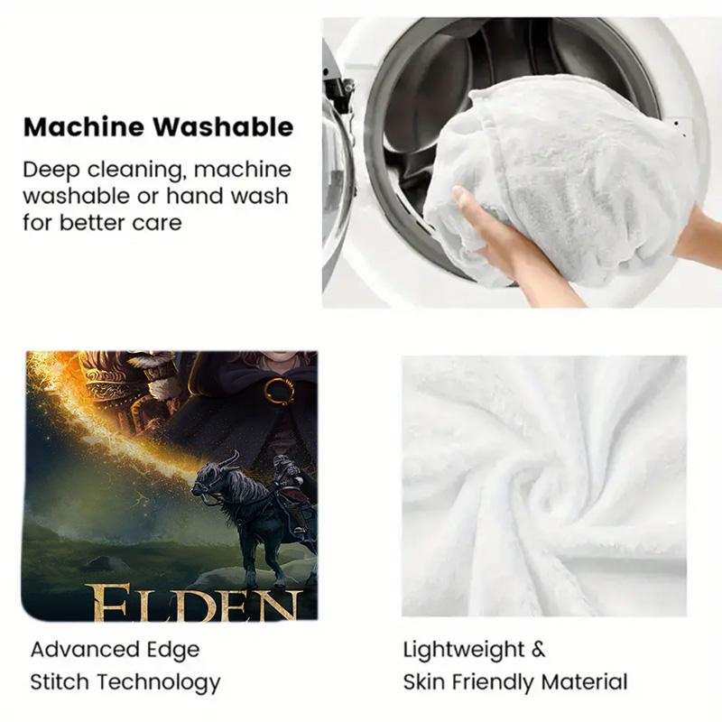 Elegant Elden theme 2D Flat Pattern Flannel Blanket High quality All Seasons Warmth and Comfort Perfect for Christmas Gifts.P260914568