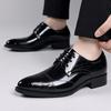 Mens Genuine Leather Oxford Shoes Crocodile Embossed Carved Detail Breathable Formal Footwear Wedding