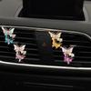 2Pcs Butterfly Car Air Vent Clip  Car Fragrance Car Diffuser Air Freshener Rhinestone Car Bling Accessories
