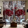 2pcs Elegant Floral & Swan Print Polyester Curtains with Rod Pocket – for Bedroom   Living Room & Office Decor