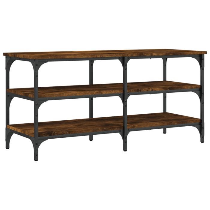 VidaXL Shoe Bench, Shoe Rack with Legs, Shoe Cabinet with Living Room Storage, Industrial, Smoked Oak 839045
