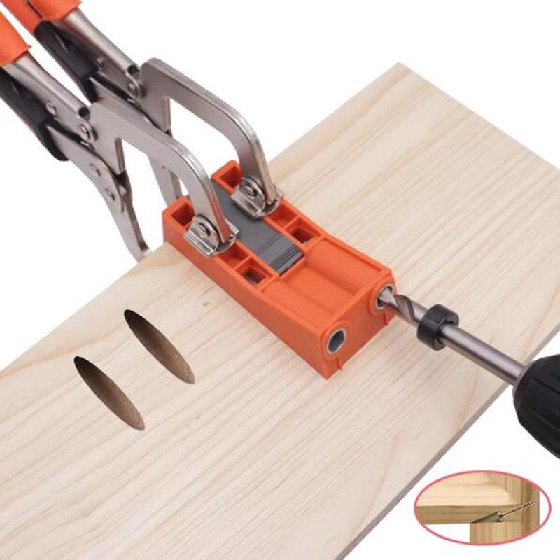 Woodworking Oblique Hole Locator Pocket Hole Angle Drill Guide Hole Punch Locator Set DIY Carpentry Tool