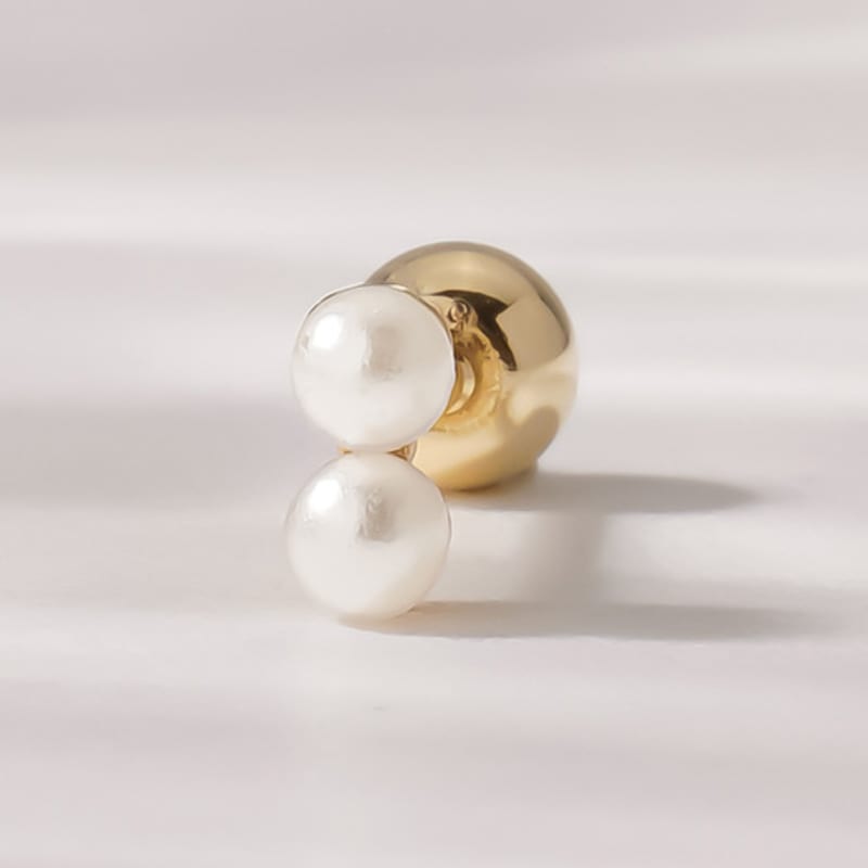 

JEWNEL 14K Minimal Two-Pearl Piercing Earrings piercing (1 piece)