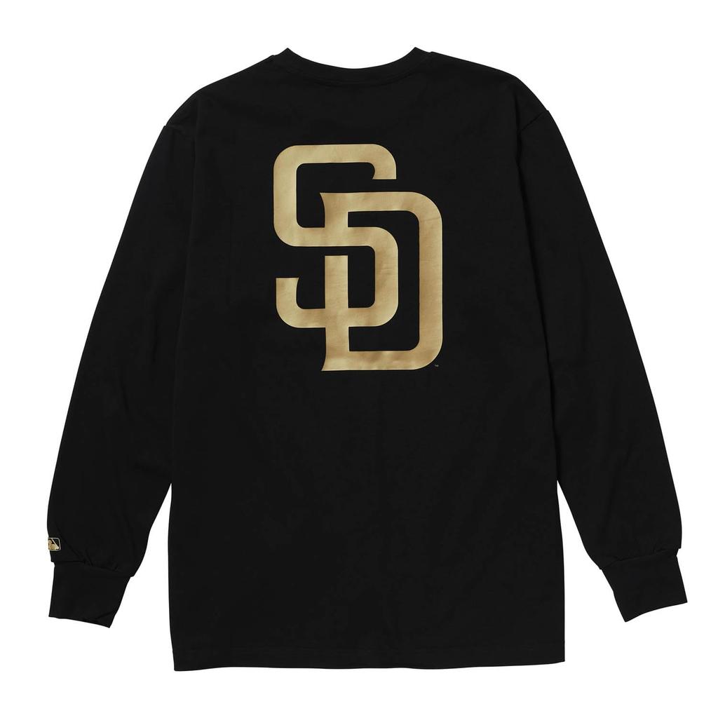 [Fanatics] Long-sleeved T-shirt MLB_STANDARD GOLD PRINTLOGO TEE BLACK (BLK_SD)