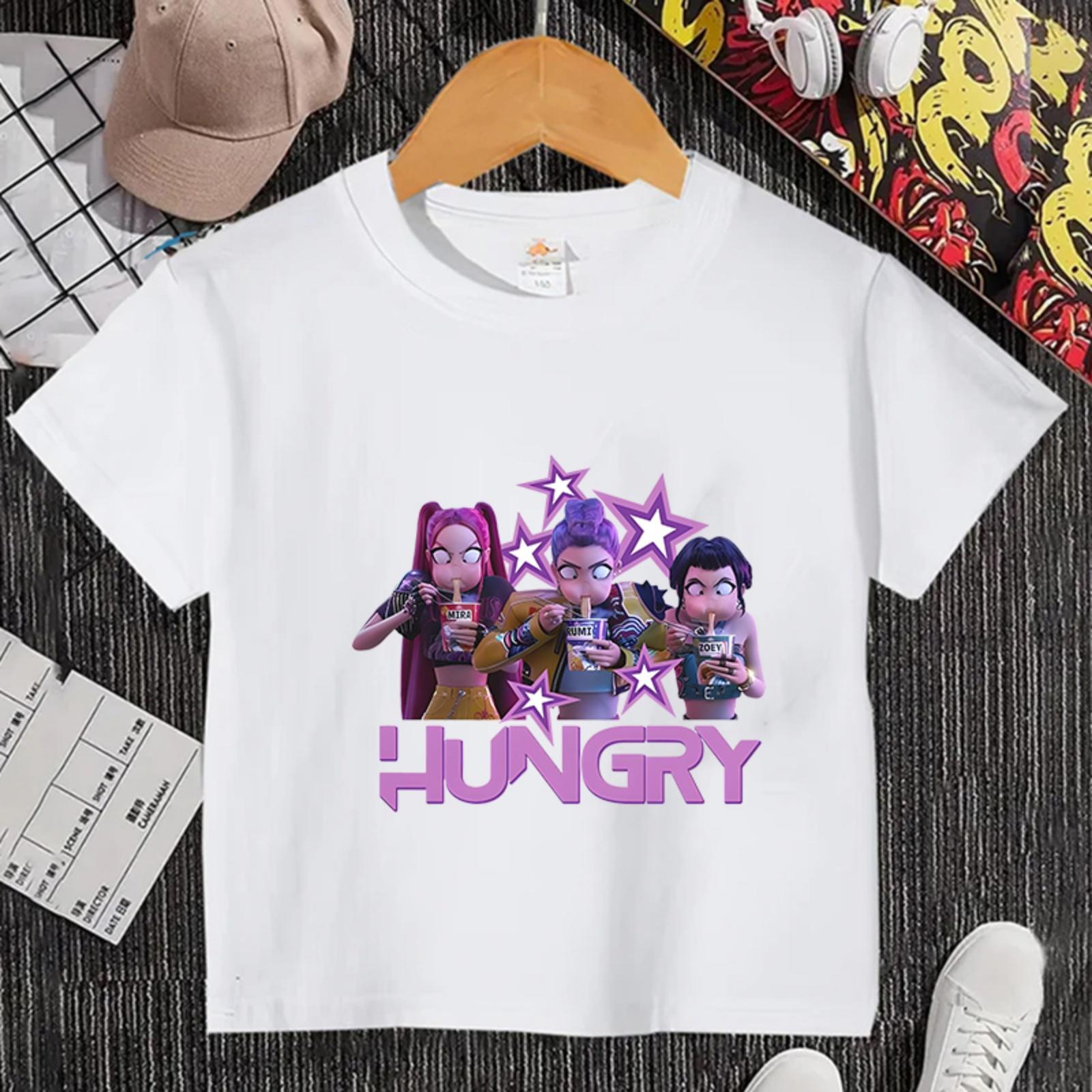 

Children s Casual Printed Round Neck Short-sleeved Top 130 фіолетовий