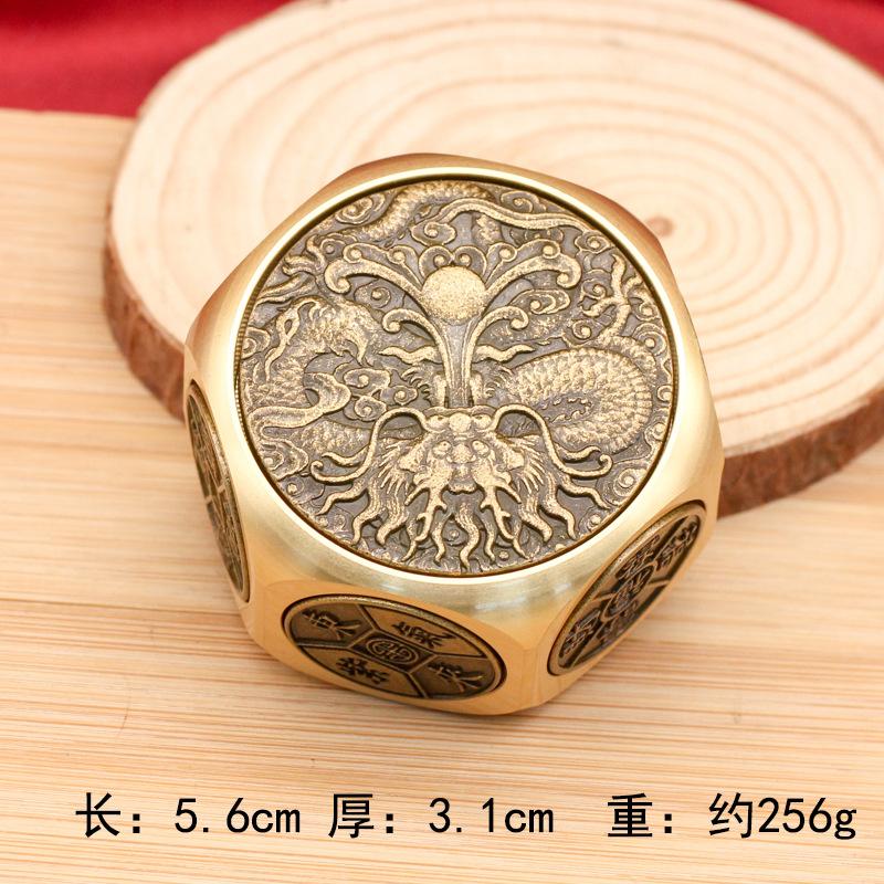 Popular brass rotating handle piece, six-sided rotating combination for attracting wealth and treasures, multi-sided rotating st