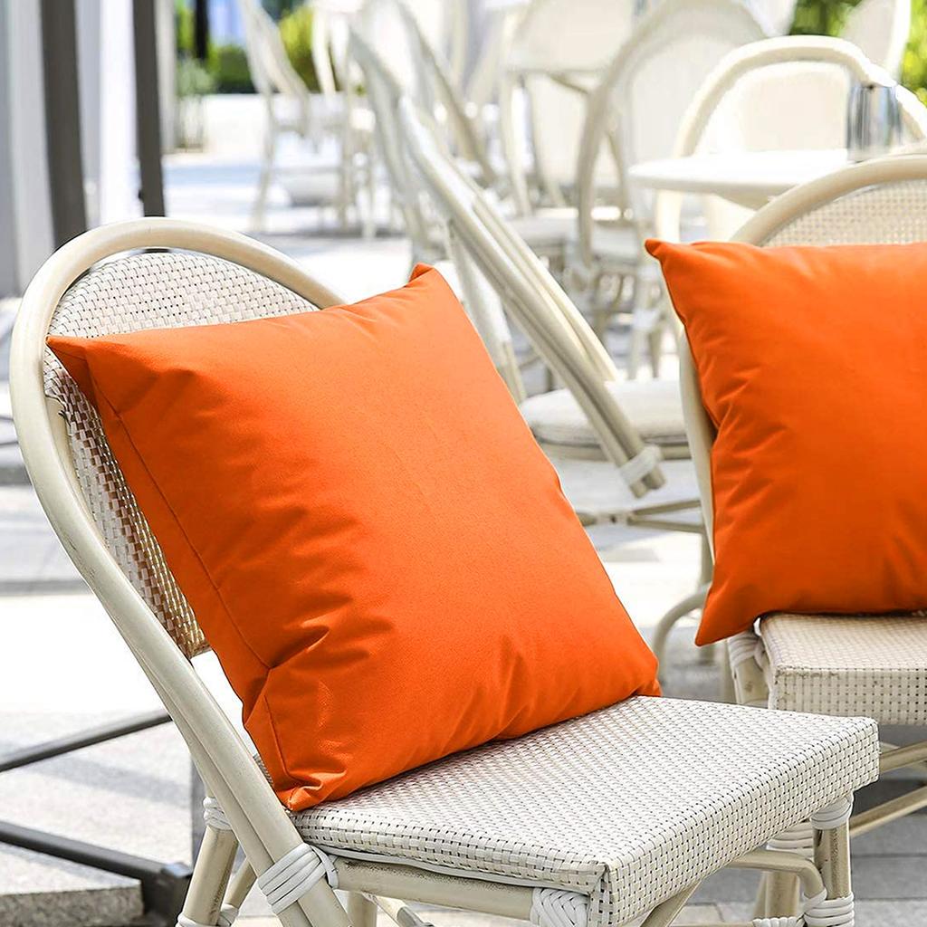 Solid Color Outdoor Waterproof Cushion Cover Candy-colored Simple Rainproof Stain-resistant Throw Pillow Covers for Patio Sofa