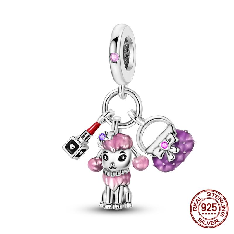 Fit Charms Fororiginal Bracelets And 3Mm Bracelets Cat Pendant Under The Mooncopper Jewelry Making For Women Gift