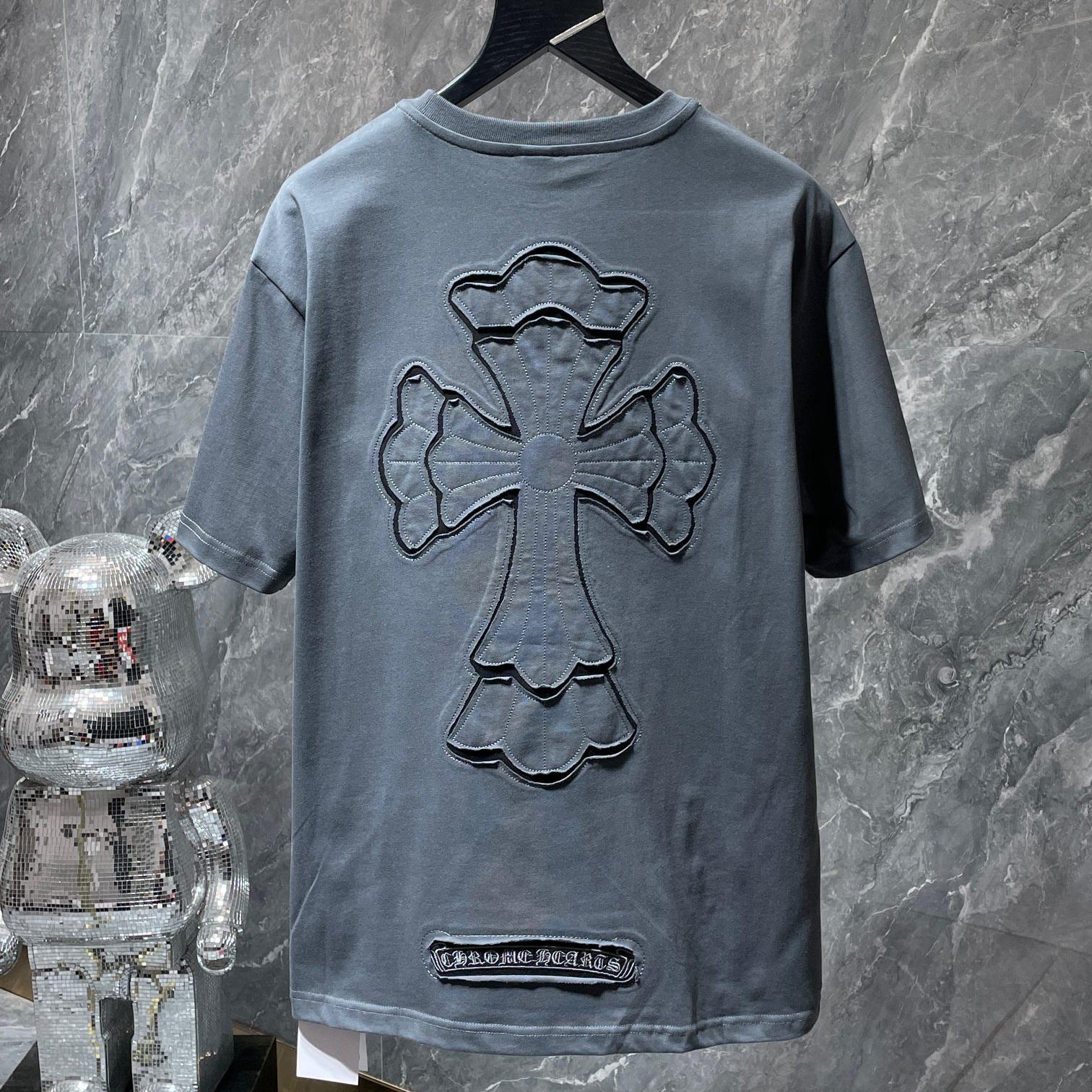 

8565 ХРОМІЗОВАНІ СЕРДЕЧКА 2025 Літня нова високоякісна бавовняна футболка вільного крою великого розміру для чоловіків та жінок, футболка для пар M сірий