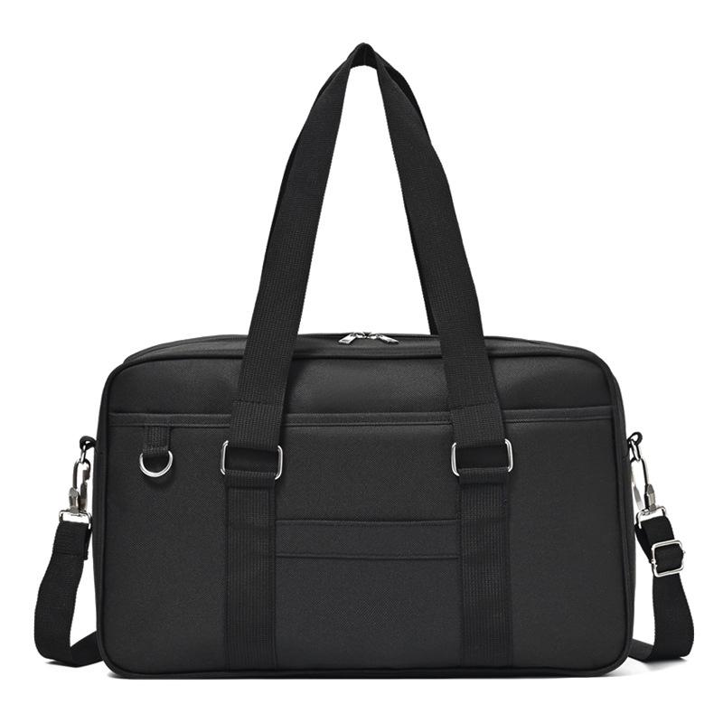 JK Canvas Color Block Shoulder Bag for Female Students - Japanese College Handbag