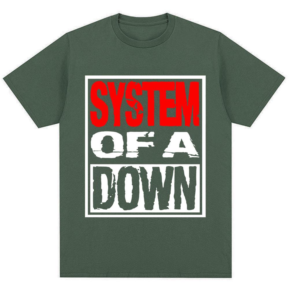 Rock Band System Of A Down Graphic T Shirts Unisex Unisex Vintage Alternative Metal Music Male Tshirts Fashion Cotton Loose T Shirt