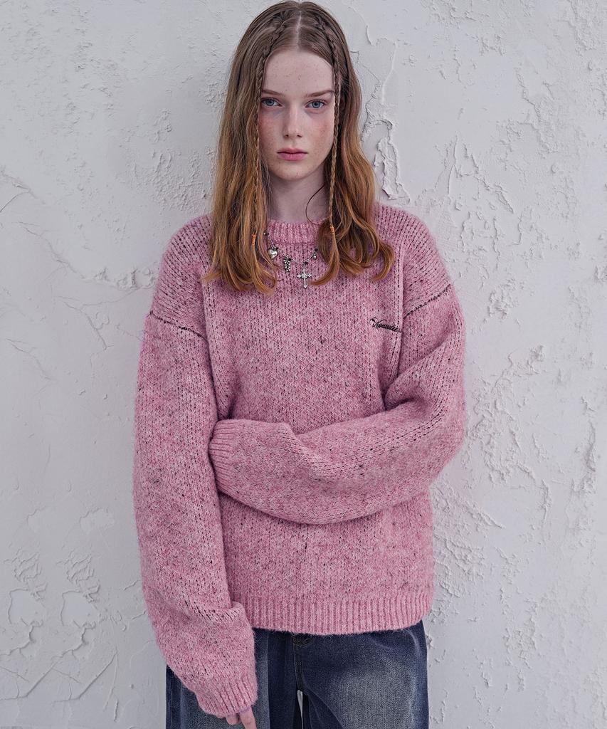 AVANDRESS Heather Brush Round Knit_4Colors