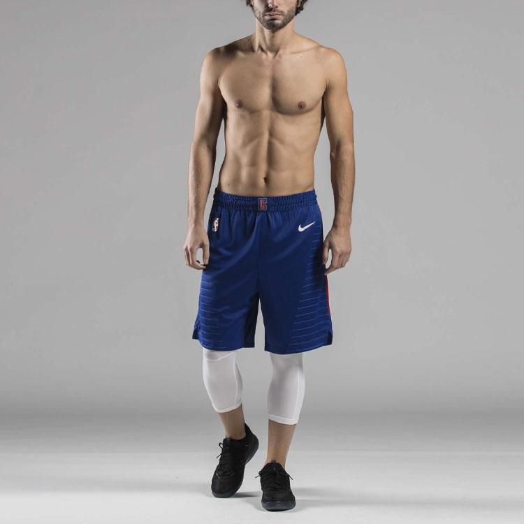 Nike SW Fan Edition Los Angeles Clippers Fabric Applique Casual Sports Basketball Shorts Men shorts Blue AJ5614-495
