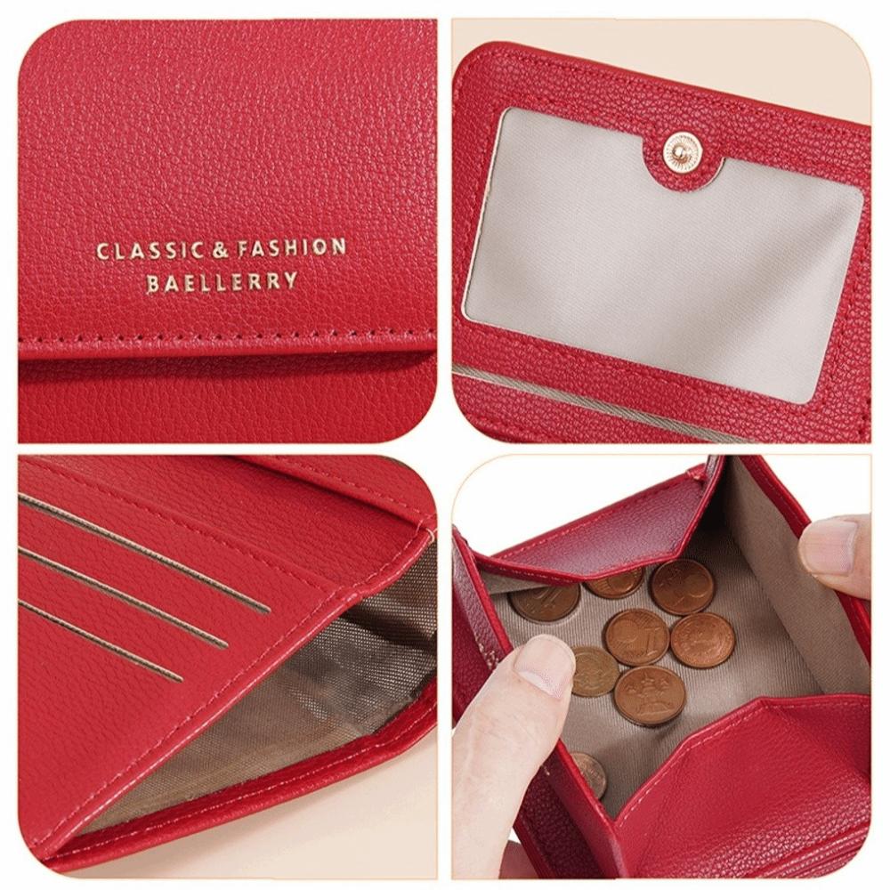 Fashion PU Leather Mini Short Wallet Fold Large Capacity ID Card Holder Korean Lightweight Student Coin Purse Women Girls