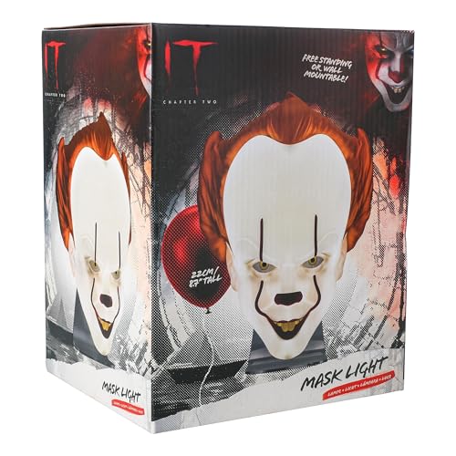 Paladone Pennywise Mask Light, Freestanding or Wall-Mountable Halloween Decoration, Scary IT Clown Mask Lighting, 22cm (8.7 inches)