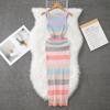 Summer Women Elegant Sleeveless Striped Knitted Sweater Slim Bodycon Sheath Pullover Dresses