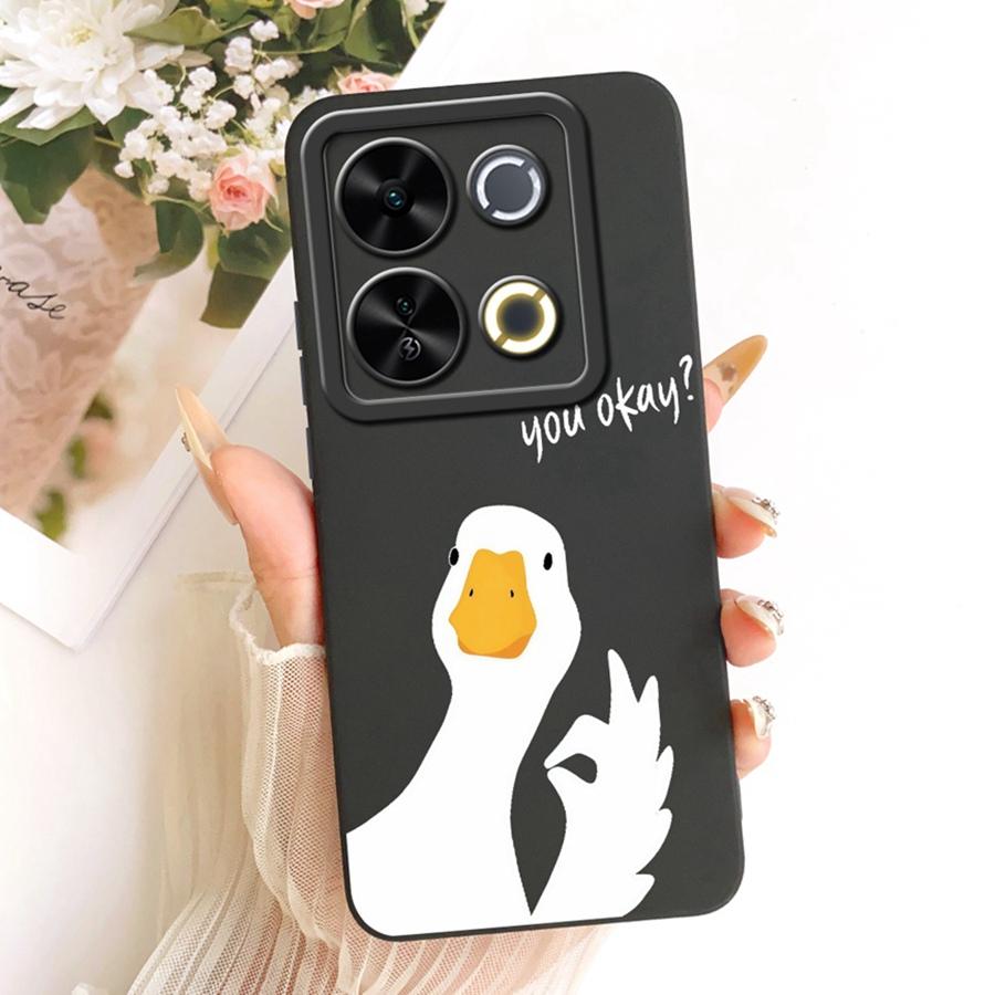 For Itel P65 4G Phone Case Cute Rabbit Painted Liquid Soft Silicone Bumber Shell For Itel P 65 4G Capa P671L Back Cover