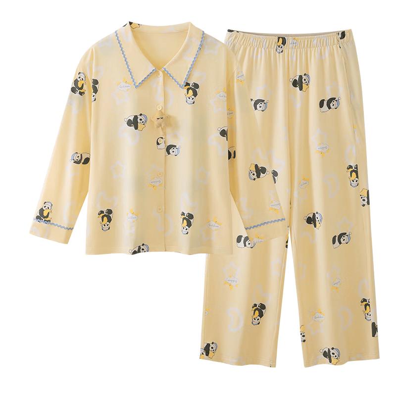 Women s Panda Long Sleeve Pajama Set M