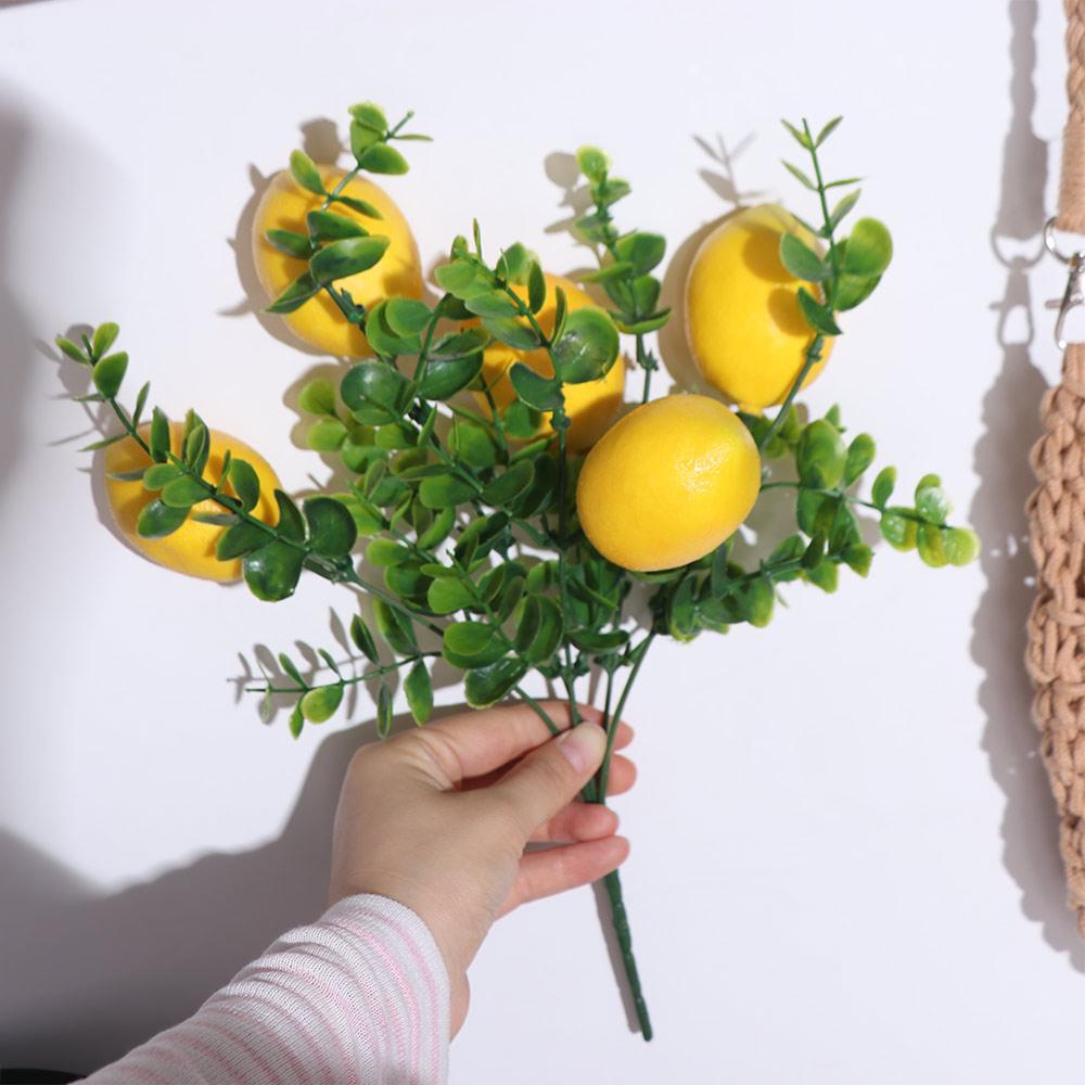 Handmade Simulation Lemon Fruit DIY Fake Plants Artificial Lemon Branches Home Decoration