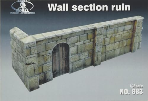 Royal Model 1/35 Diorama Material Stone Wall with Wooden Door Assembly Kit RM883