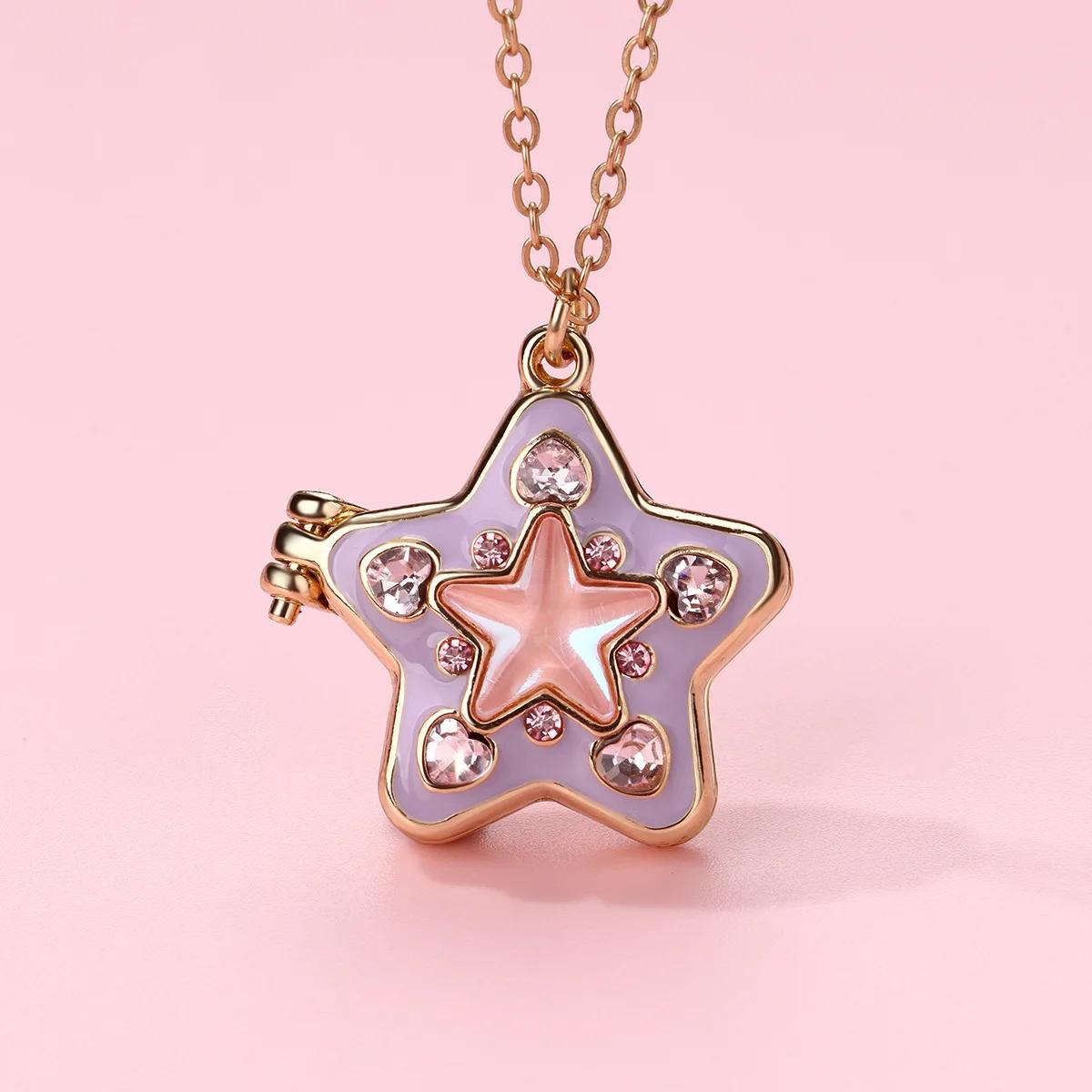 

Stars Lockets Pendant Necklace for Women Gold Color Photo Box Charm Necklaces Personality Jewelry Couple Gift