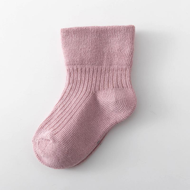 Autumn New Children's Socks Breathable Warm Loose Mouth Baby Girls Socks Solid Boneless Versatile Infant Girls Middle Tube Socks