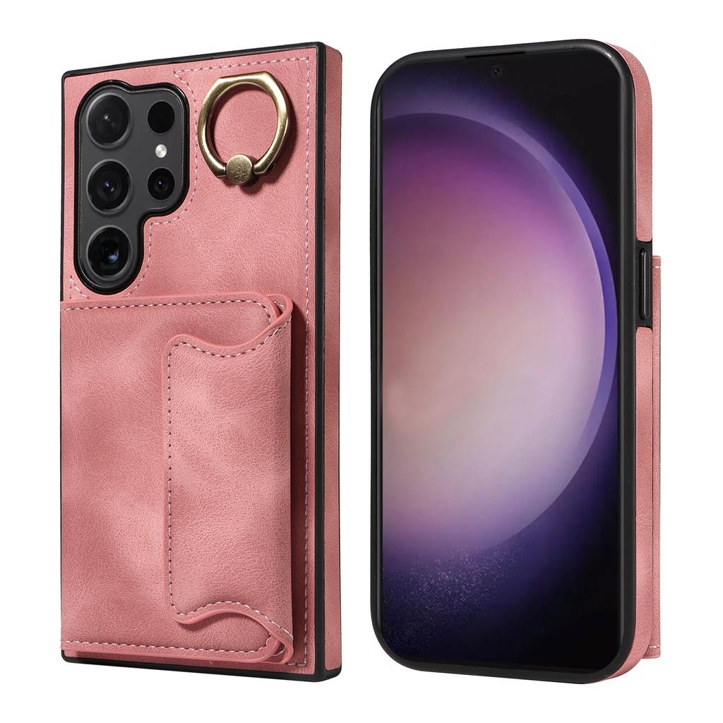 for Samsung Galaxy S24 series.for Samsung Galaxy S24, S24+, S24 Ultra Ring Bracket Card Holder Slots Cover Phone Case