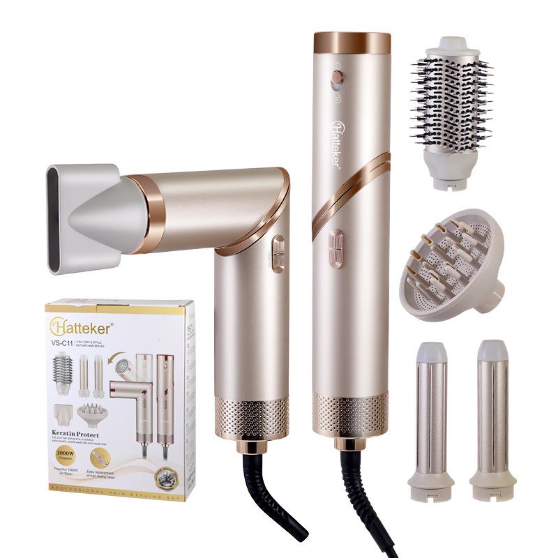 Cross-border Multi-functional Electric Hair Styler: Hot Air Dryer, Curl, Straighten & Blow Comb Set
