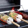 Portable Round 304 Stainless Steel BBQ Grill with Wooden Handle