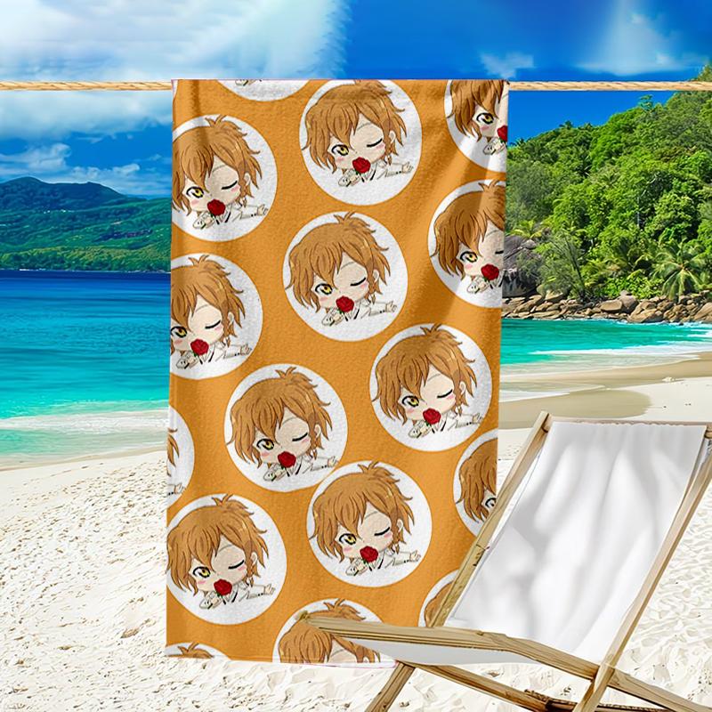 proof beach towel with a Tenma Tsukasa1 pattern - soft,absorbent,quick-drying,machine washable - perfect for swimming,camping,bathing