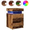 Vidaxl Szafka Nocna Z Led, Stare Drewno, 35X39X55 Cm