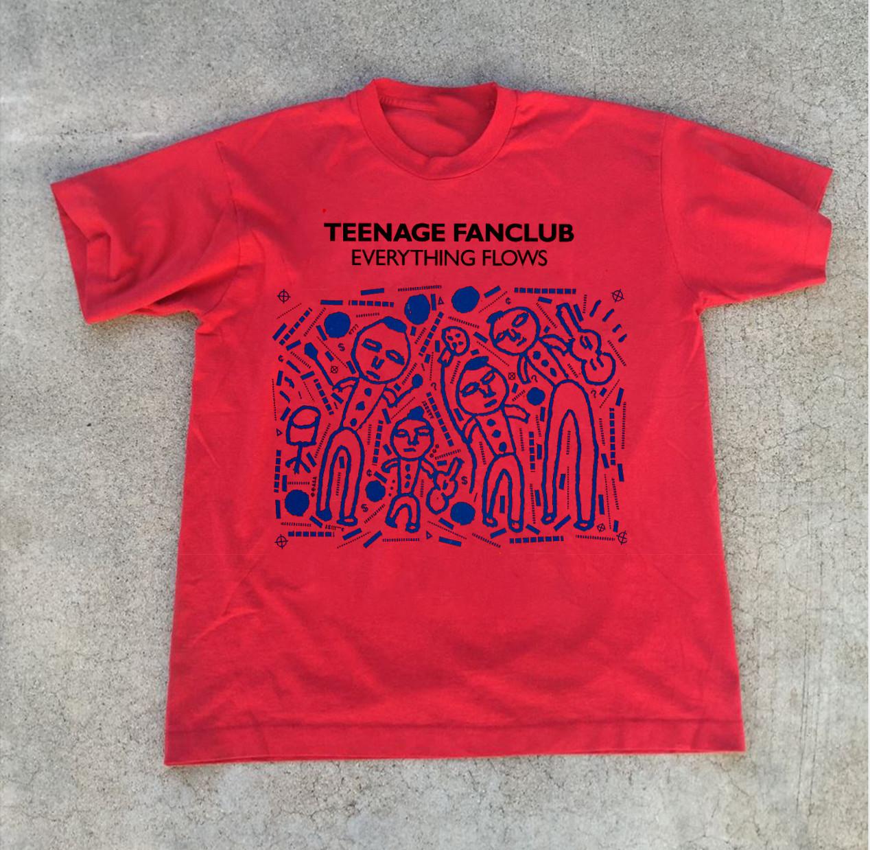 Collection Teenage Fanclub Album Everything Flows Red All Size Gift Shirt OB952 XL