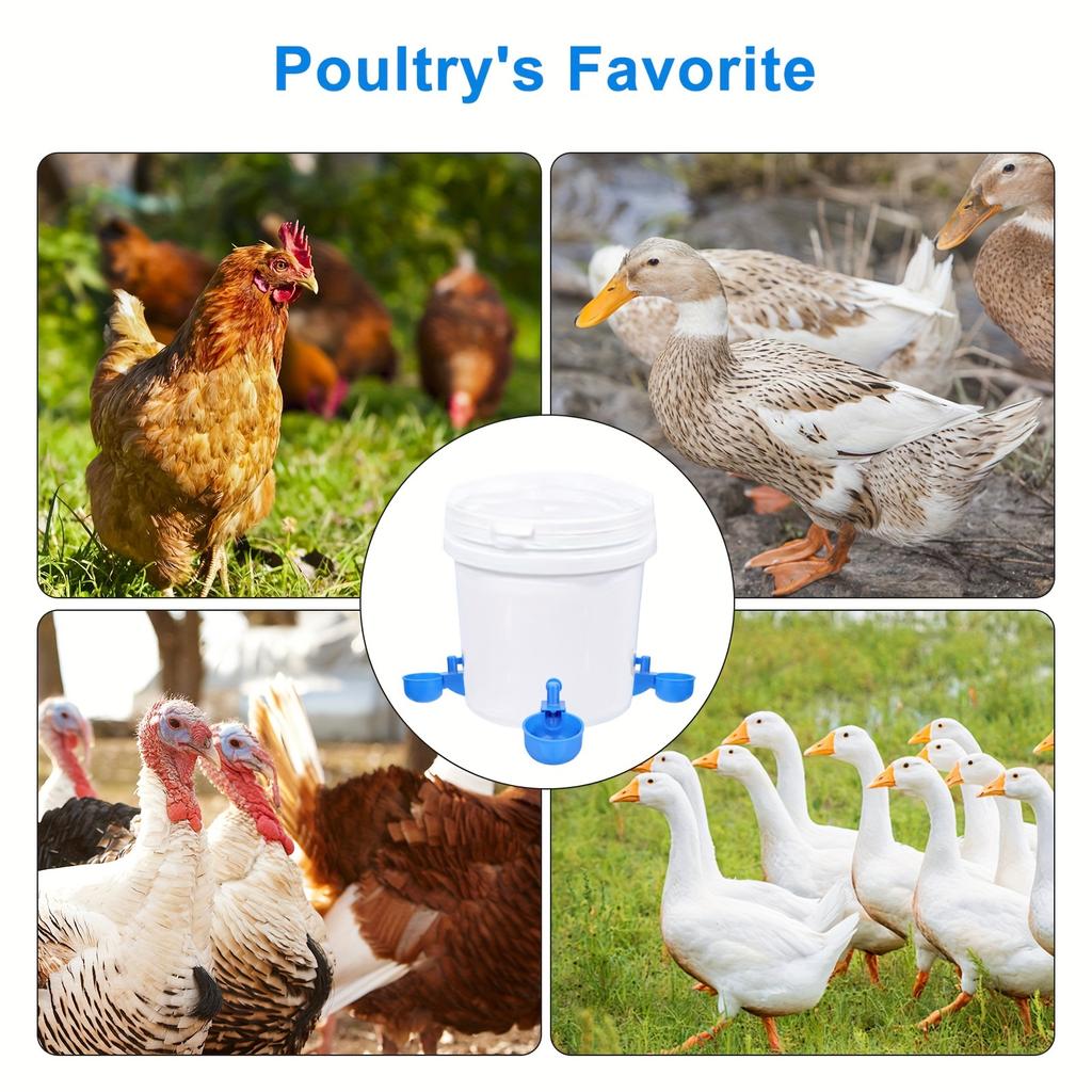 5Pcs Automatic Poultry Drinker Bowl Chicken Bird Water Cups Duck Drinking Machine Hanging Drinking Bowls Water Dispenser