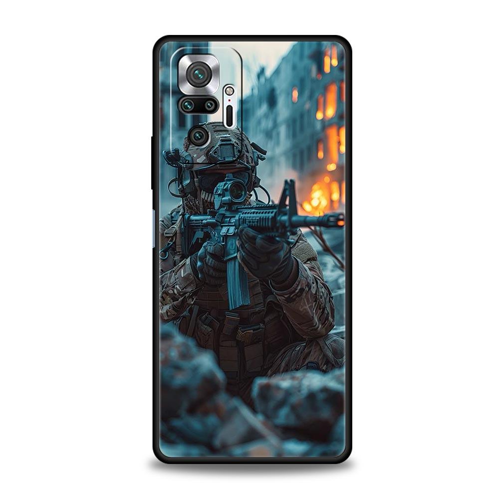Military Army Special Forces Phone Case For Xiaomi Redmi Note 14 13 5G 10 11 12 Pro Plus 4G 14C 13C 12C 10C Black Cover