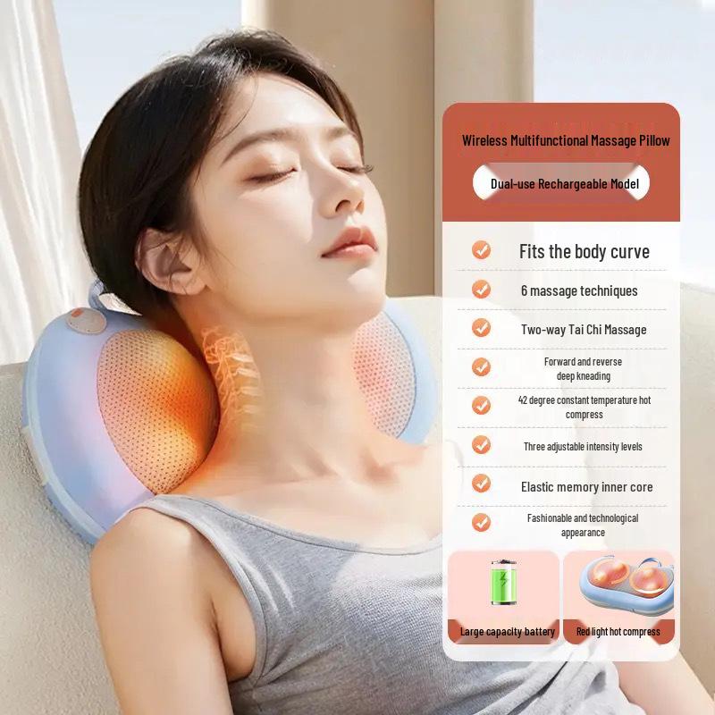 Yunyi Full-Body Automatic Massager: Cervical, Lumbar, Back, Shoulder & Neck Kneading Pillow