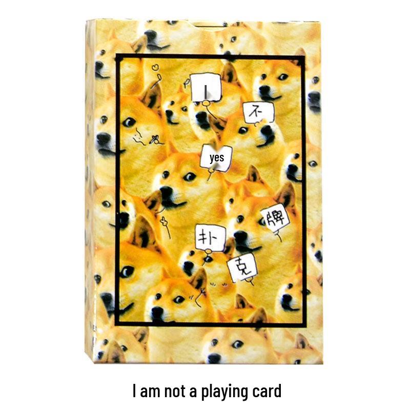 Mischievous Dog Head Prank Playing Cards