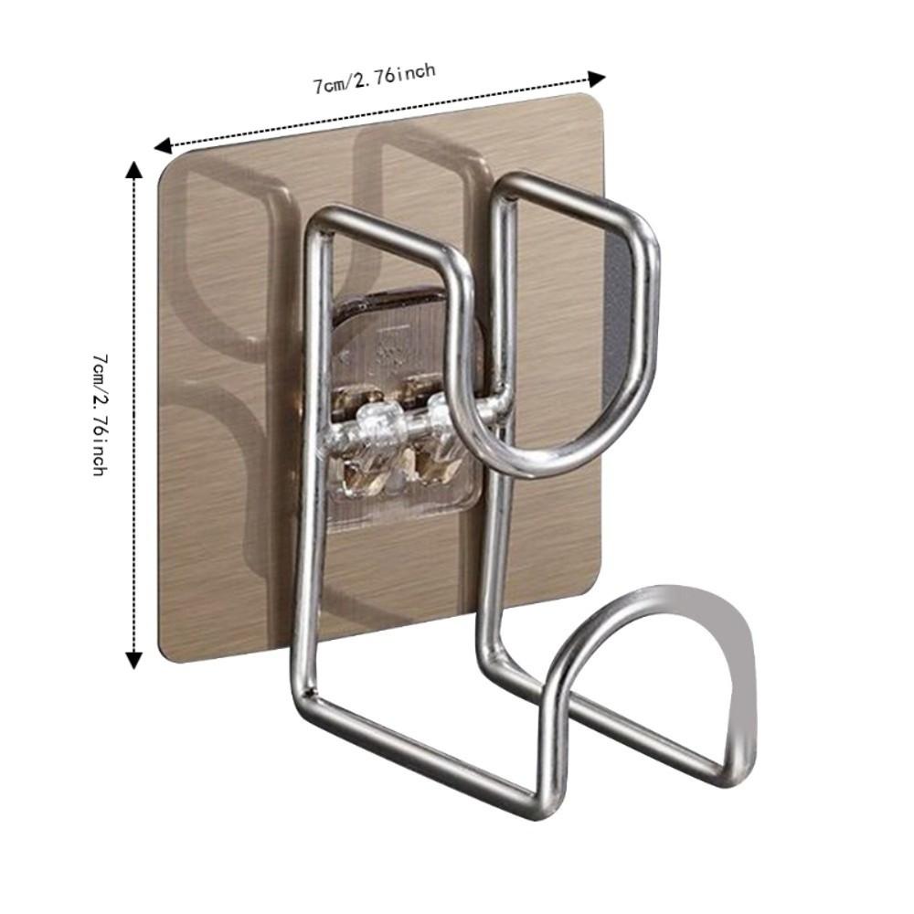 6 PCS Stainless Steel Wash Basin Hook Brown Silver Basin Hanger Self Adhesive Hook Home Supply