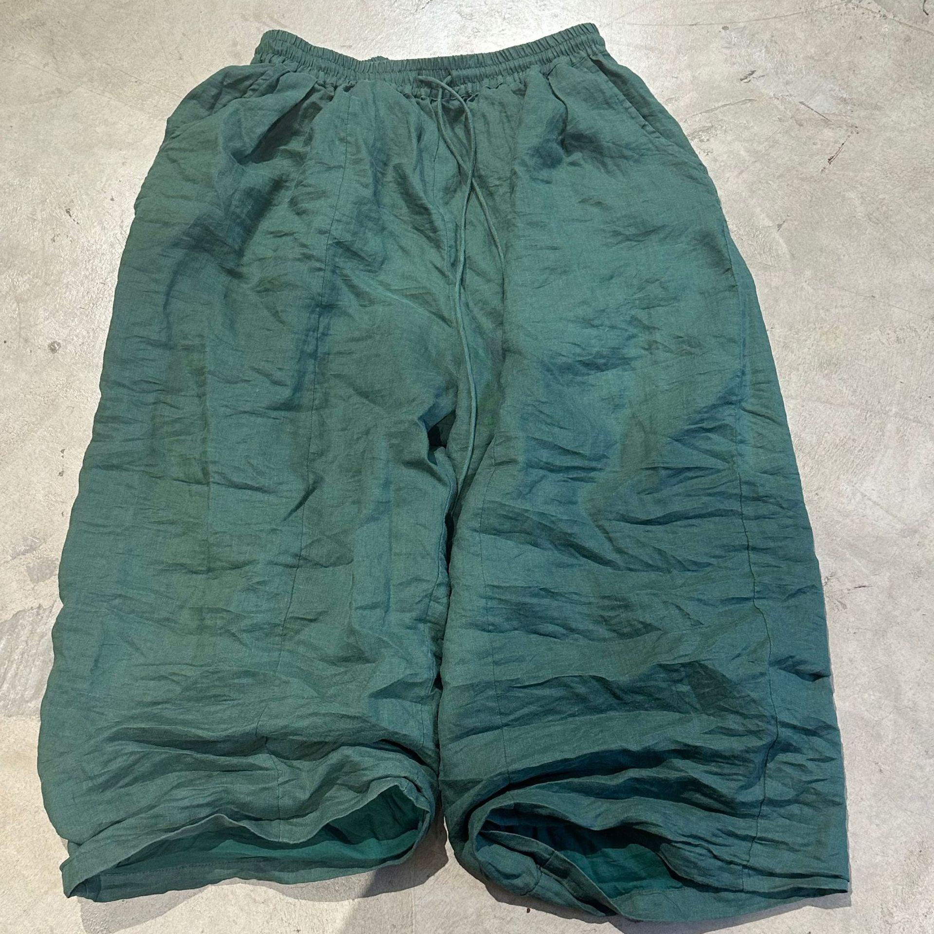 

Johnature Женские зимние повседневные свободные широкие брюки в винтажном стиле, однотонные брюки с эластичной резинкой на талии в стиле ретро One Size зелёный