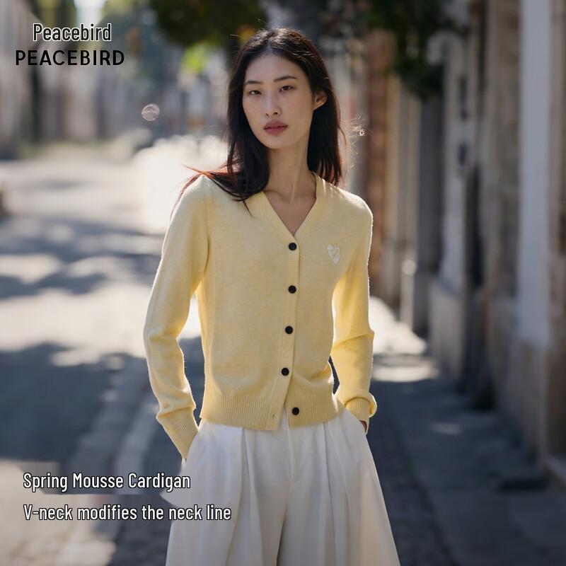 PEACEBIRD Women s V-Neck Knitted Cardigan AAEDG1176 M