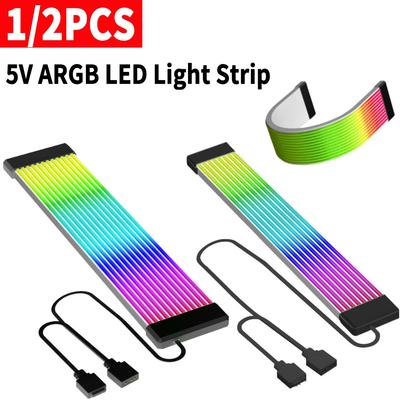 5V ARGB LED-Lichtleiste 8/24PIN Motherboard Strom-Verlängerungskabel Aura Sync Flexibel für DIY Desktop-Computer Lampenleiste Dekoration