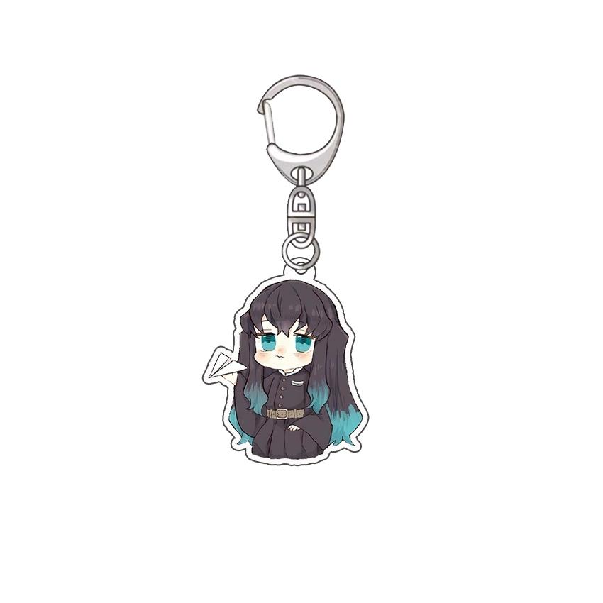 Keychain Pendant Anime Demon Slayer Kimetsu No Yaiba Kamado Tanjirou Double Sided HD Bag Pendant Gift For Fans Cosplay Props Jewelry Gift