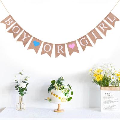 Boy or Girl Burlap Banner - Burlap Baby Shower Banner, Baby Shower Decorations