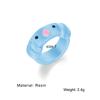 Bague d'étudiant de dessin animé pour fille, bague élégante pour dame, bague de Couple, anneau de cochon en acrylique coloré